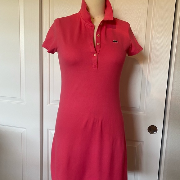 red lacoste polo dress Lacoste Short-Sleeve Polo Mini Dress - Red